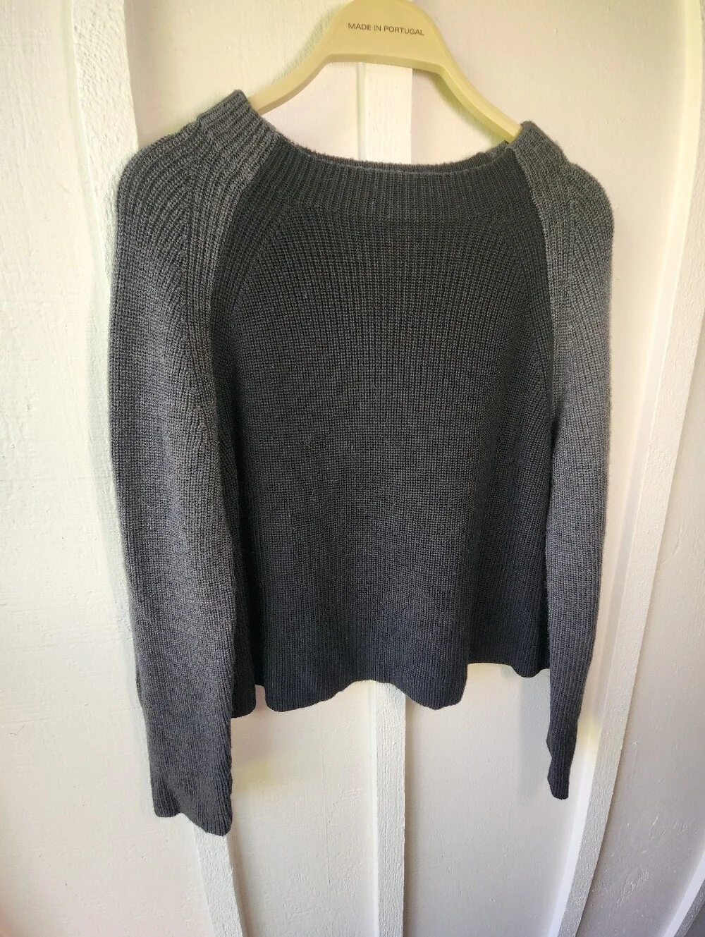 EILEEN FISHER Black Knit Color Block Long Sleeve Crew Neck Sweater Size XS